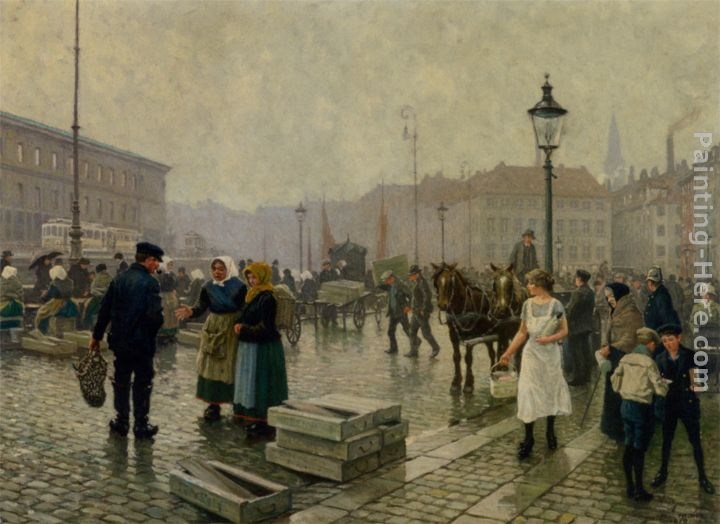 Paul Gustave Fischer The Fish Market at Gammelstrand Copenhagen